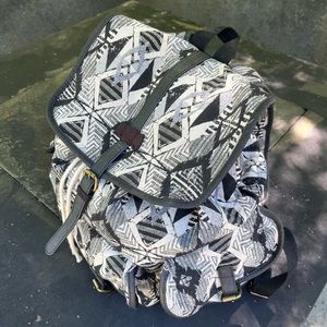 Mossimo Aztec Print Backpack Purse in Black and Cream